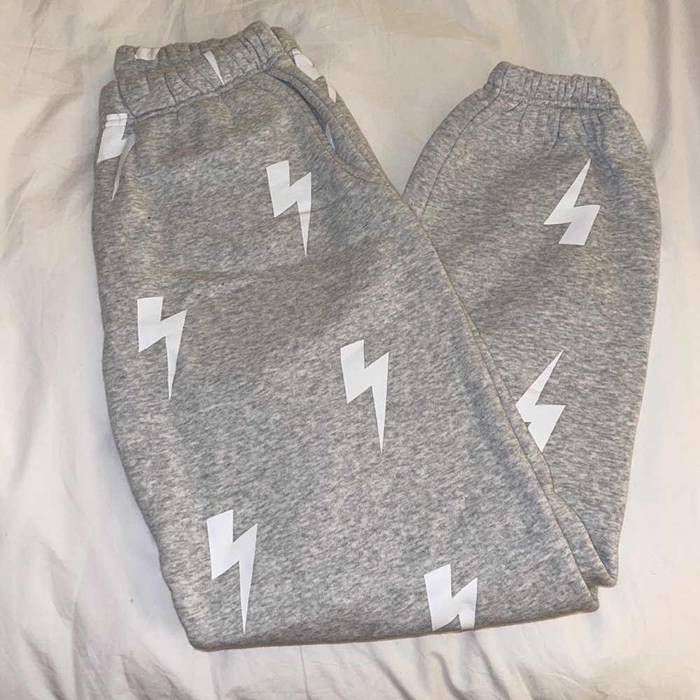 Starfit grey sweats with bolts